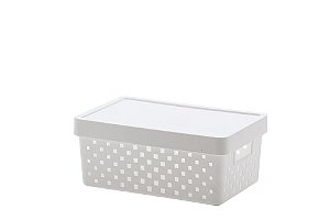 Cesto Organizador c/Tampa Quadratta Branco 29 x 19 x 12 (ref.842)