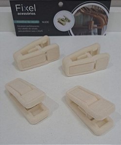 Presilhas para Cabide Fixel Veludo Bege (Pacote c/10 unidades)