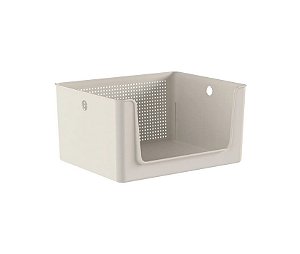 Cesto Organizador Flow c/ Abertura Frontal - Bege (ref.CFW1000BGF)