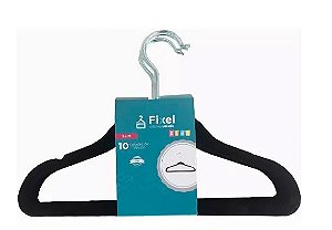 Cabide Infantil Fixel Veludo Preto 30cm (Pacote c/10 unidades)