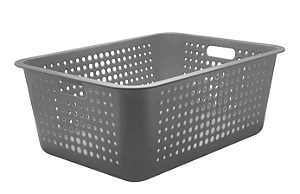 Cesta Organizadora Maxi 40 Litros Chumbo 56 x 41 x 22 cm (ref.CO460)