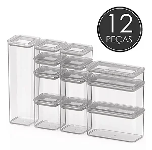 Kit Pote Hermético Modo Cristal c/12 peças