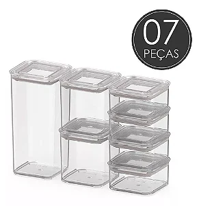Kit Pote Hermético Modo Cristal c/7 peças