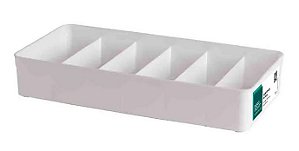 Organizador Modular Plástico Branco c/Divisórias 40,5 x 19,5 x 7,5 (ref.1843)