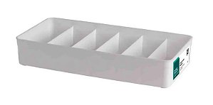 Organizador Modular Plástico Branco c/Divisórias 40,5 x 13,5 x 7,5 (ref.1841)