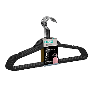 Cabide Infantil My Closet Emborrachado Preto 28cm (Pacote c/6 unidades)