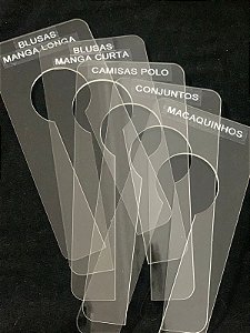 Separador de Cabide Acrílico (Pacote c/10 unidades)