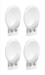 Gancho Multiuso Oval c/Adesivo - Kit 4 peças P (ref.OR30111)