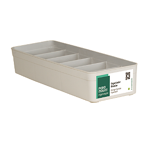 Organizador Modular Plástico Creme c/Divisórias 40,5 x 19,5 x 7,5 (ref.1910)