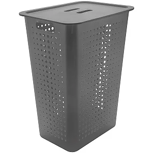 Cesta De Roupas Com Tampa 47 Litros Chumbo (ref.CO570)