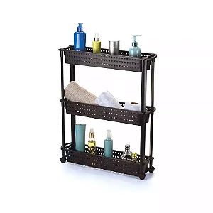 Prateleira Multiuso 54,5 X 13,5 X 65,5 cm Rodízio Preto (ref.8201A)