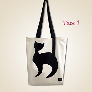 Eco Bag Dupla Face com bolso - Gato mod. 01