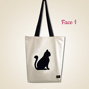 Eco Bag Dupla Face com bolso - Gato mod. 02