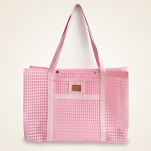 Bolsa de Praia Treliça - Rosa Bebê
