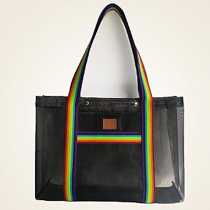 Bolsa de Praia em Tela - Preta