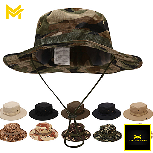 Chapeu Selva Tático Militar Boonie Hat Airsoft Pesca Camping