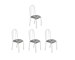 Conjunto 4 Cadeiras Carla Ref114/15 Madmelos Branco 97x39x47
