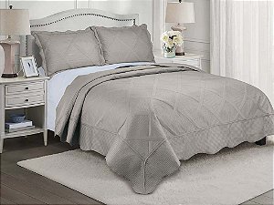 Colcha Lara Bege 100% Poliéster Gold Home