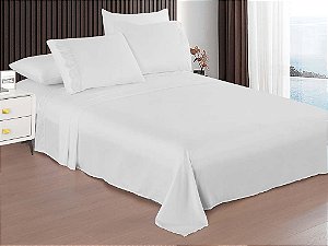 Jogo de Cama Duquesa Branco 100% Poliéster Gold Home