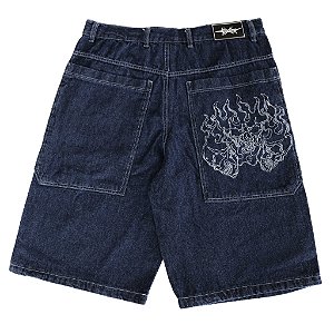 JORTS TRIPLE SKULL RAW DENIM