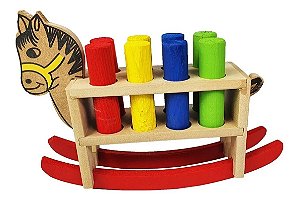 Cavalinho Pedagógico Balanço Montessoriano Com Pinos Color Brinquedo