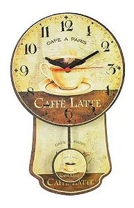 Relógio Parede De Pêndulo - Café Retro Vintage