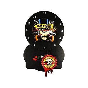 Relógio Pendulo - Guns Roses - Banda Rock 2 Pendulos Slash