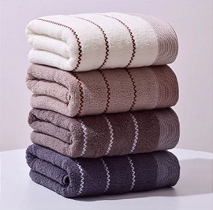 Toalha de banho para adultos algodão engrossado 70x140cm listras absorvente macio toalha de banho conjunto rosto toalhas de mão casa hotel secagem rápida