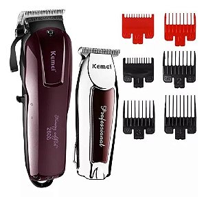 Combo Maquina Corte Profissional Kemei 2600 +acabamento 9163