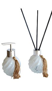 Kit Lavabo - Difusor/Saboneteira 120ML - BRANCO