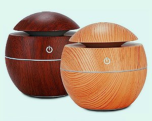 Mini Umidificador Aromatizador Ambientes Usb Bolinha Tipo Madeira 130ml