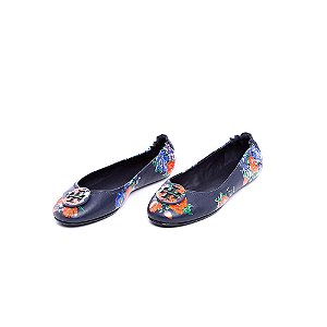 Sapatilha floral marinho TORY BURCH