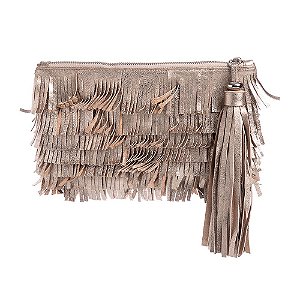 Clutch franjas dourado ANA TURCHETTE