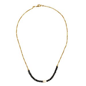 Colar Miçanga Preto com Pérola AV JOIAS