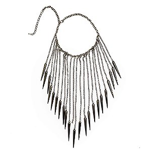 Maxi Colar Franja com Spikes MARCA INDEFINIDA