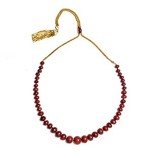 Colar Dourado Pedras VermelhasMARCA INDEFINIDA