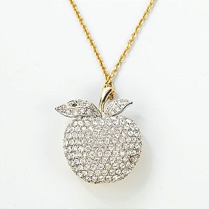 Colar Maçã Strass MARCA INDEFINIDA