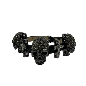 Bracelete Caveiras Cravejadas