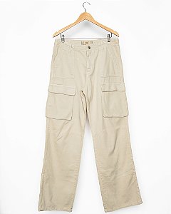 Calça Jeans Cargo Areia