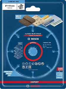 Disco de corte Bosch EXPERT Carbide Multi Wheel 110 mm, 20 mm