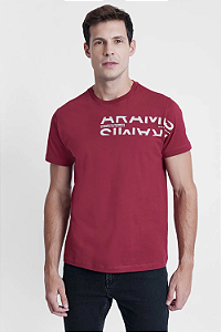 Aramis Camiseta Estampa Lettering Espelho Bordeaux