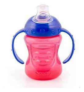 Copo com Alça e Super Bico de Silicone 240ml Vermelho - Nûby