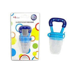 Porta Frutinha Bebê De Silicone Azul - Pais e Filhos