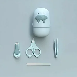 Kit cuidados higiene bebê primeiros meses 04 peças - Azul