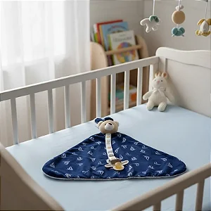 Naninha Bebê Com Prendedor De Chupeta Marinheiro Azul - Zip