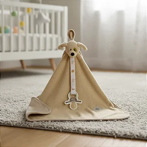 Naninha Bebê Atoalhada Totó com Prendedor de Chupeta - Zip