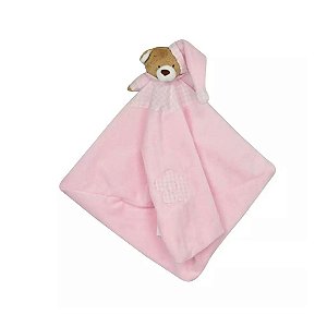 Naninha Com Prendedor de Chupeta Urso Nino Rosa Bebê- Zip