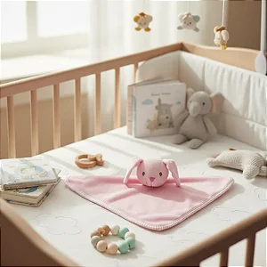 Naninha Bebê Microfibra Amiguinho Coelhinho Rosa - Loaní
