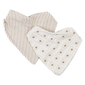 Babador Infantil Bandana 02 Peças Realeza Bege - Din Don