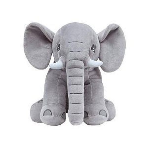 Pelúcia Infantil Antialérgica Elefantinho Cinza- Buba
